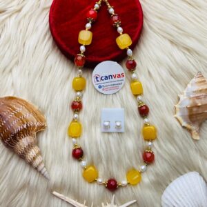 Pearl and stone necklace