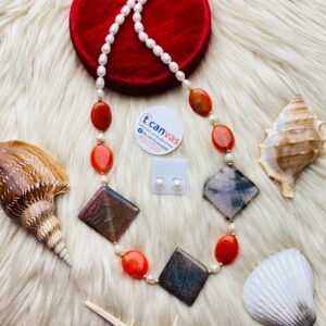 Pearl and stone necklace
