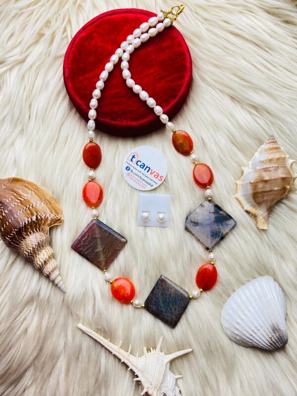 Pearl and stone necklace